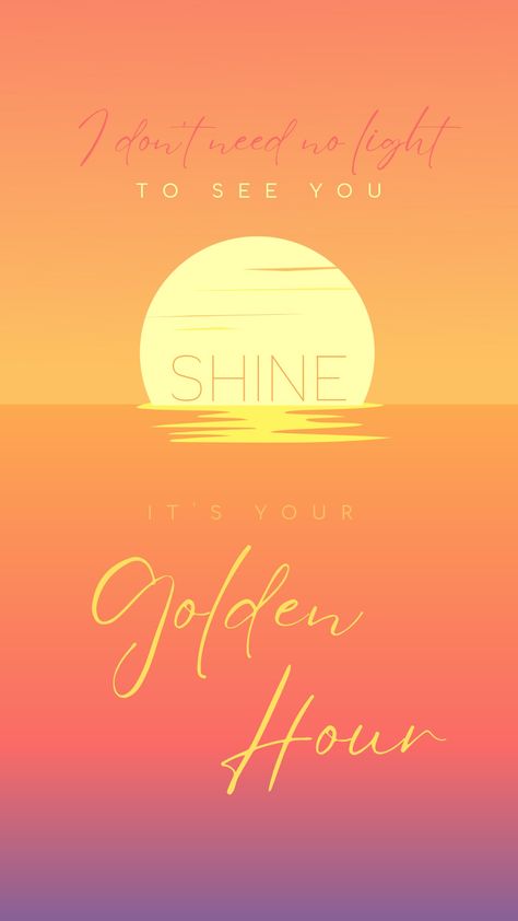 Golden Hour Lyrics Wallpaper, Golden Hour Song Lyrics, Golden Hour Song Aesthetic, Jvke Golden Hour Wallpaper, Golden Hour Song, Golden Hour Jvke, Iphone Wallpaper Rock, Musical Aesthetic, Glam Wallpaper