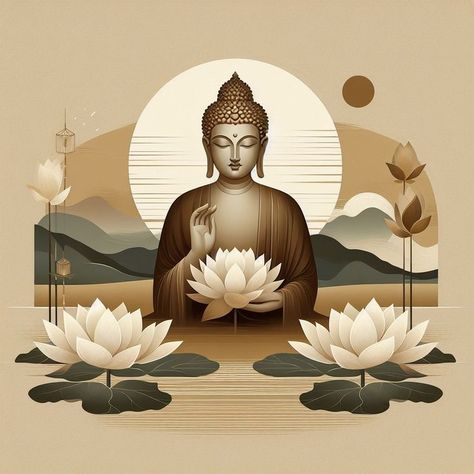 Buddha Wall Art Canvases, Baba Saheb, Buddha Canvas Art, Buddhist Artwork, The Lotus Flower, Buddhist Art Drawing, Buddha Art Drawing, Buddha Artwork, Buddha Art Painting