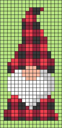 manu_11's profile | BraceletBook Pixel Alpha Pattern, Perler Bead Gnome Pattern, Free Cross Stitch Patterns Christmas, Plastic Canvas Gnomes Free Pattern, Beaded Gnome Patterns, Christmas Gnome Perler Bead Patterns, Gnome Perler Beads, C2c Gnome Pattern, Gnome Perler Bead Patterns