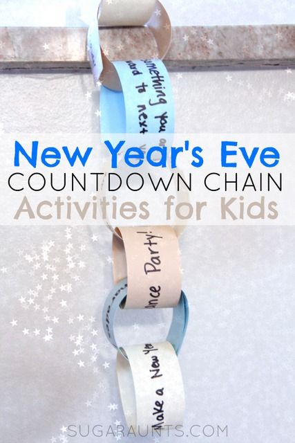 New Year's Eve Activity countdown for kids.  This is a great way to get the kids involved in New Year's Eve festivities Countdown Chain, New Years With Kids, Countdown For Kids, New Year's Eve Crafts, Countdown Activities, New Year's Eve Countdown, Kids New Years Eve, New Year's Eve Activities, New Years Eve Day