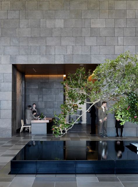 kerry hill architects / aman, tokyo: Aman Hotel, Aman Tokyo, Kerry Hill Architects, Kerry Hill, Public Hotel, Hotel Entrance, Reflecting Pool, Lobby Interior, Hotel Interior Design