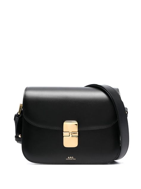 This Grace crossbody bag from French brand A.P.C. is a perfect example of how they blend functionality with high-quality design. Its clean lines and minimalist aesthetic make it a timeless item. Apc Bag, Crossbody Bag Black, French Brands, Black Cross Body Bag, Embossed Logo, Small Bags, Embossed Leather, A P, Clothes For Sale