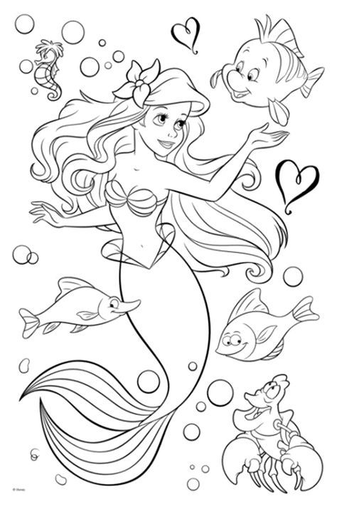 Sereia para colorir Disney Coloring Pages Printables, Princess Coloring Sheets, Ariel Color, Ariel Coloring Pages, Disney Coloring Sheets, Mermaid Coloring Book, Kids Colouring, Disney Princess Colors, Disney Princess Coloring Pages