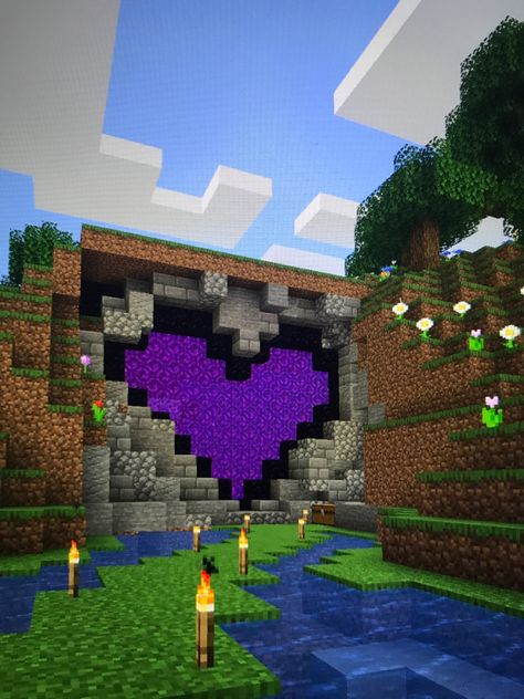 Nether Portal, Mc Builds, Minecraft, Portal, Heart Shapes