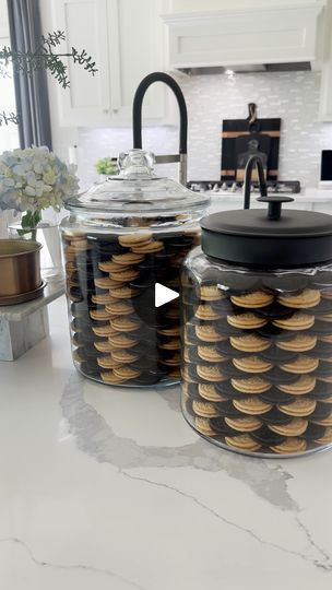 Oreo Jar Centerpiece | Oreo | Are you team classic oreo or team Golden Oreo? | By Food DollsFacebook Oreo Cookie Jar Display, Oreo Jar, Oreo Display, Cookie Jar Display, Golden Oreo, Jar Centerpieces, World Party, Oreo Cookie, Oreo Cookies