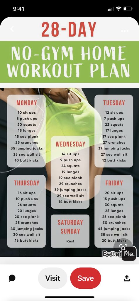 Weekly Workout Schedule, Home Workout Plan, Body Makeover, No Gym, Workout Plan For Beginners, Gym Home, Exercise Ideas, 30 Day Fitness, Body Workout At Home