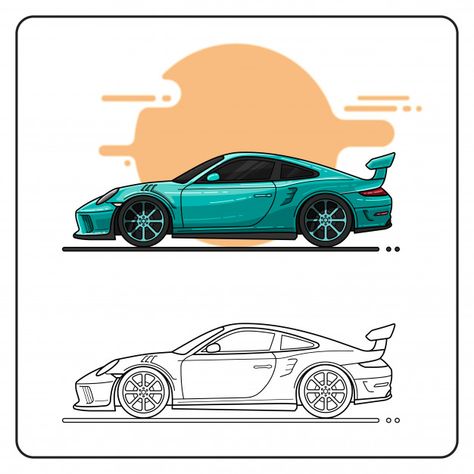 Tosca car easy editable Vector | Premium Download Easy Car Painting, Car Painting Easy, Cars Vector, Tufting Ideas, Interesting Drawings, Car Drawing, Graphic Arts Illustration, Car Vector, Poster Colour