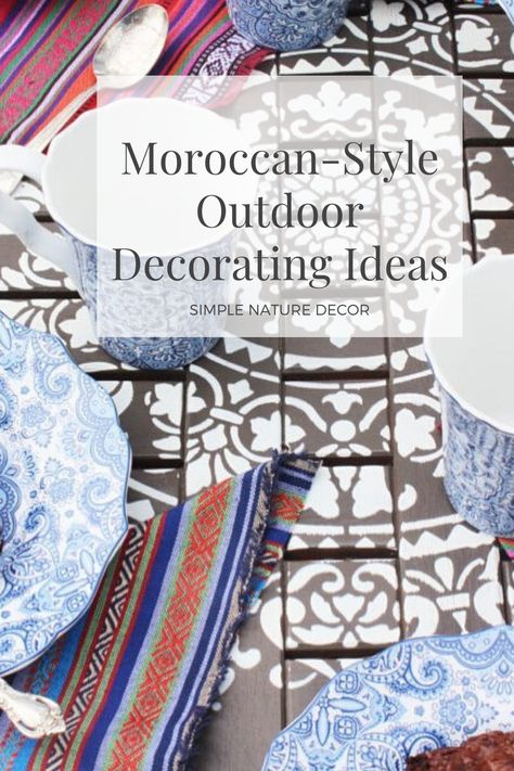 Moroccan Outdoor Kitchen, Moroccan Outdoor Patio, Moroccan Outdoor Decor, Moroccan Patio Ideas, Moroccan Patio, Rustic Outdoor Spaces, Moroccan Garden, Rustic Outdoor Decor, Outdoor Decorating