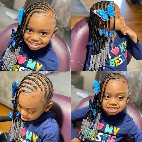 Toddler Braided Hairstyles, Toddler Braids, Cabello Afro Natural, Lil Girl Hairstyles, Kid Braid Styles, Toddler Hairstyles Girl, Kids' Braids