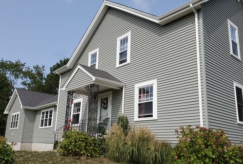 CertainTeed Vinyl Siding, GAF Roofing, Westport, MA | Contractor Cape Cod, MA & RI Seagrass Siding, Vinyl Siding Color Combinations, Certainteed Vinyl Siding, Certainteed Siding, Vinyl Siding House, Vinyl Siding Colors, Home Exteriors, Wood Columns, Cape Cod Ma