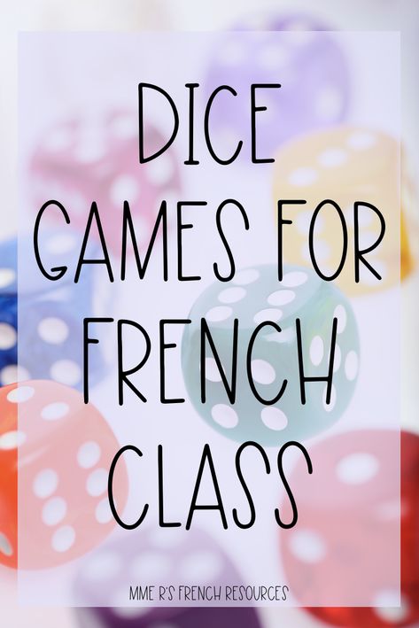 French Games For Kids, Games With Dice, French Verb Conjugation, French Learning Games, Verbs Vocabulary, Teaching French Immersion, French Speaking Activities, High School French, French Games