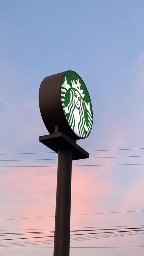 Starbucks sign with pink aesthetic sky Pink Aesthetic Sky, Starbucks Sign, Resident Events, Kite Festival, Aesthetic Sky, Pink Sky, Pink Aesthetic, Places To Go, Festival