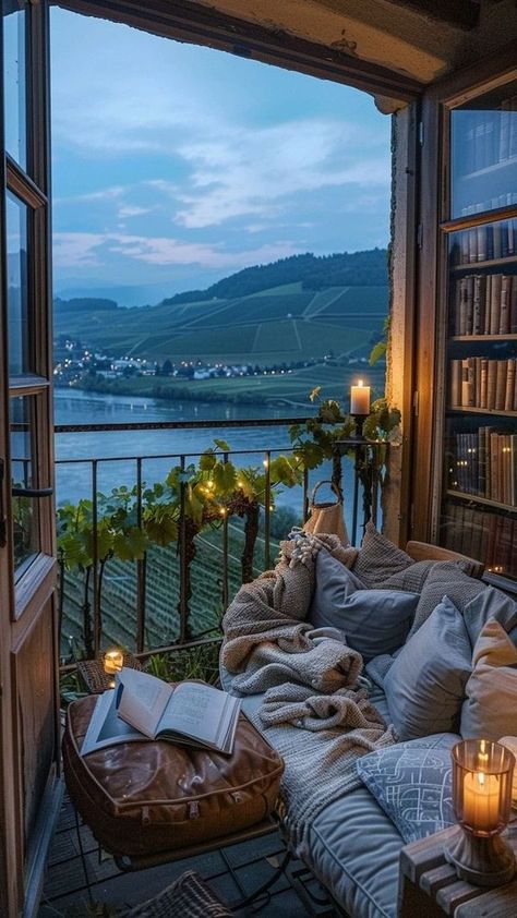 COZY 🏡 | BEAUTIFUL!!! | Facebook Big Cozy House, House Manifestation, Balcony Aesthetic, Nook Inspiration, Cozy Setup, Cozy Balcony, Cozy Places, Small Balcony Design, Home Photography