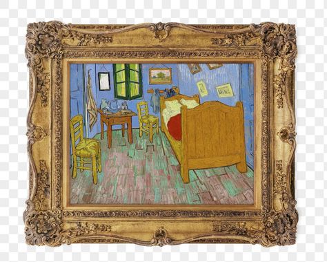 Sticker Table, Bedroom Frames, The Bedroom, Free Png, Vintage Illustration, Free Image, Impressionism, Van Gogh, Free Images