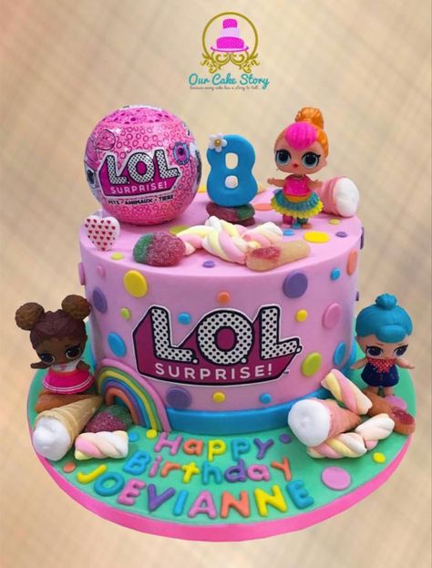 Edible Fondant Cake by Our Cake Story Lol Doll Birthday Cake Easy, Lol Doll Birthday Cake, Lol Doll Birthday, Bday Sleepover, Lol Surprise Cake, Birthday Cake Easy, Lol Cake, Surprise Birthday Cake, Doll Birthday Cake