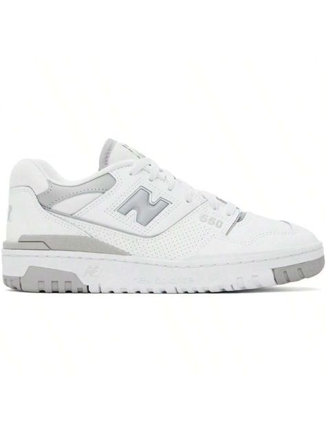 Default  Collar     Embellished   Sports & Outdoor Shoes New Balance 550 White Gray Outfit, All White 550 New Balance, New Balance 550 White Gray, White New Balance Skate Shoes For Streetwear, New Balance 550white, New Balance White, Outdoor Shoes, Sports Equipment, Outdoor Sports