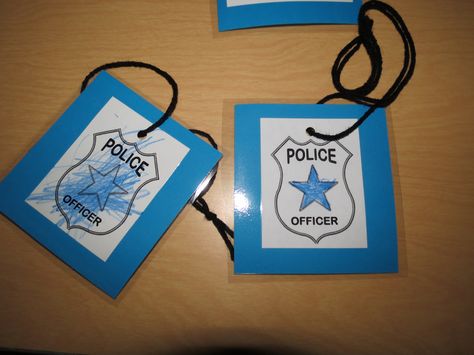 POLICE BADGE NECKLACE Police Preschool Activities Ideas, Police Community Helpers Preschool, Police Craft Preschool, Police Activities For Preschool Crafts, Police Office Activities For Preschool, Police Art For Toddlers, Police Activities For Toddlers, Early Years Police Activities, Police Prek Activities