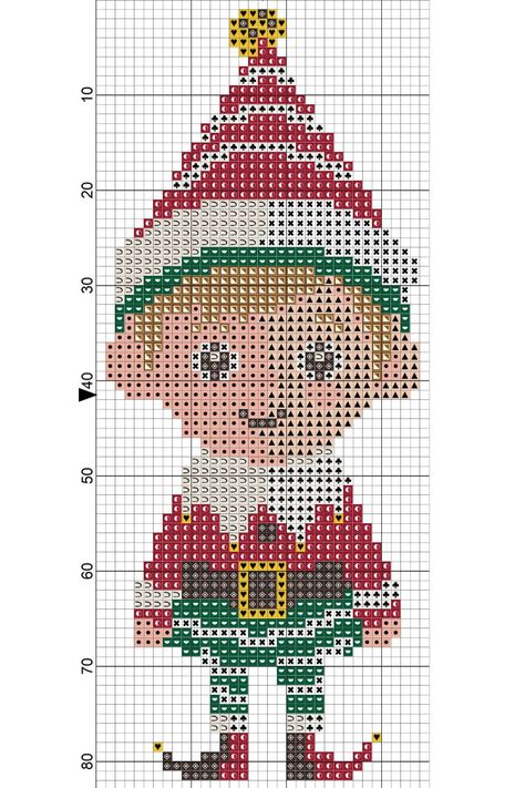 Elf Cross Stitch, Cross Stitch Pattern Free, Christmas Cross Stitch Patterns Free, Holiday Cross Stitch Patterns, Santa Cross Stitch, Unique Cross Stitch, Free Cross Stitch Charts, Dragon Cross Stitch, Disney Cross Stitch Patterns