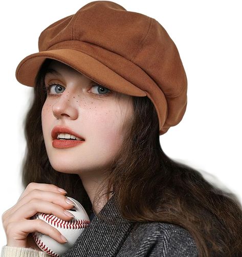 Women's Newsboy Hats Fashion Vintage 8 Panels Cabbie Beret Hat Girls Paperboy Cap at Amazon Women’s Clothing store Paperboy Cap, Fiddler Hat, Fits For Winter, Kinds Of Haircut, Visor Beanie, Hats Fashion, Newsboy Hat, Crown Design, News Boy Hat