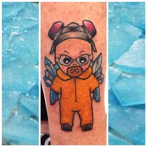 Tattoo uploaded by Stacie Mayer | Walter White Kewpie Doll Tattoo by Cass Bramley #kewpiedoll #kewpie #CassBramley #WalterWhite #breakingBad #Heisenberg | 22557 | Tattoodo Kewpie Doll Tattoo, Kewpie Tattoo, Football Tattoo, Doll Tattoo, Kewpie Doll, Kewpie Dolls, Walter White, Book Tattoo, Artist Studio