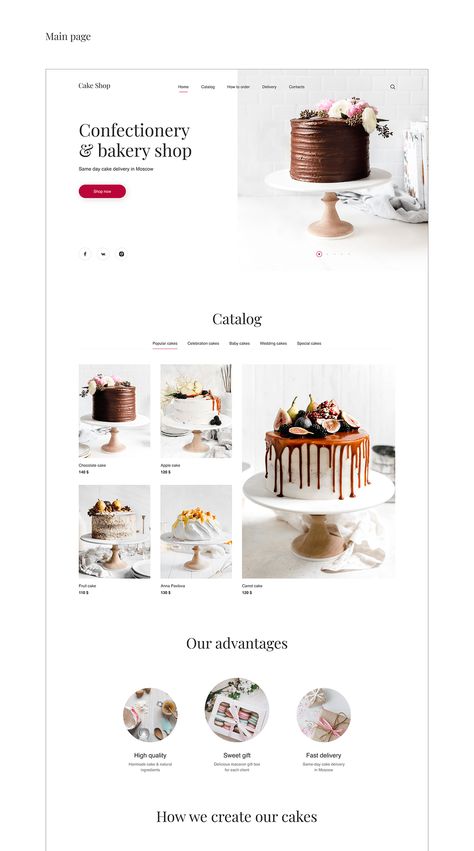 Cake Websites, Website Design Minimalist, Shop Website Design, Food Website Design, 블로그 디자인, Bakery Website, Food Web Design, Beautiful Website Design, Web Design Course