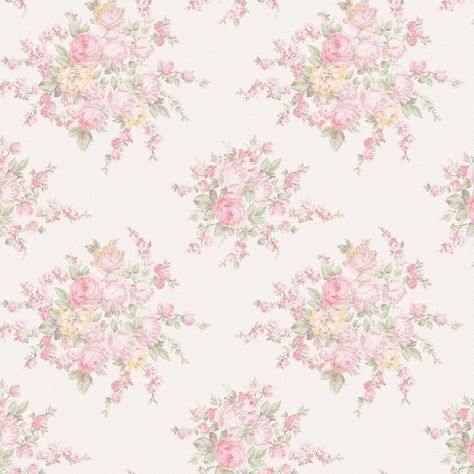 The Rose Blossom Pink Multi wallpaper design features an enchanting and timeless English floral design taken from he Shabby Chic by Rachel Ashwell® archive. Delicate bouquets of tea roses in exquisitely sunny shades of pink and soft sage accentuate your home with the tranquility of the English countryside. These summertime shades add a touch of faded elegance to any space. Rachel Ashwell, the designer behind the iconic Shabby Chic brand, invites you to immerse yourself into her whimsical world o Wallpaper Seamless Texture, Multi Wallpaper, Pink Floral Wallpaper, Shabby Chic Wallpaper, Wallpaper Seamless, Rose Blossom, Chic Wallpaper, Rachel Ashwell, Wall Murals Painted