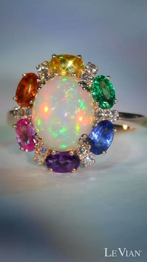 💎Le Vian💎 Birthstone Tattoo Ideas, Betty Boop Jewelry, Large Engagement Rings, Beautiful Jewelry Diamonds, Witch Rings, Blossom Jewelry, Cowry Shell, Opal Birthstone, Art Ancien