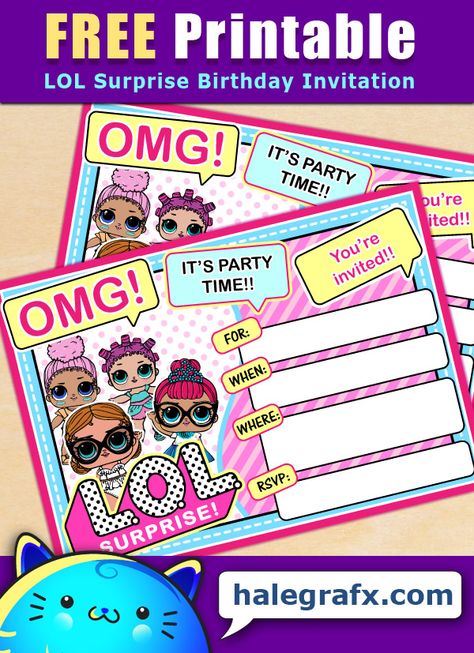 FREE Printable LOL Surprise Birthday Invitation Lol Surprise Birthday Invitation, Lol Surprise Birthday Party, Lol Surprise Birthday, Lol Birthday, Suprise Birthday, Birthday Party Invitations Free, Surprise Party Invitations, Surprise Birthday Invitations, Surprise Birthday Party