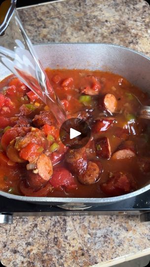 Sausage Tomato Sauce, Rice And Gravy, Seafood Salad Pasta, Sausage Rice, Serve Over Rice, Beef Kabobs, Cajun Creole Recipes, Tomato Gravy, Sausage Recipe