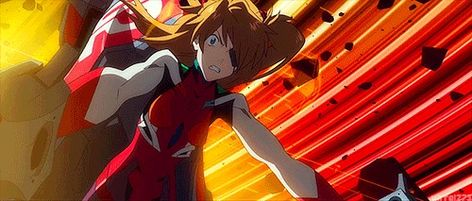 Asuka - the animation of her twin tails is just amazing Asuka Langley Soryu Gif, Nge Asuka, Asuka Gif, Evangelion Asuka, Asuka Langley Soryu, Japanese Animated Movies, Animated Banners, Neon Evangelion, Asuka Langley