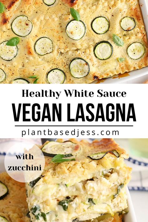 View on a vegan white sauce lasagna. Dairy Free White Chicken Lasagna, Zucchini Recipes Dairy Free, Dairy Free Chicken Lasagna, Dairy Free White Lasagna, Vegan White Lasagna Recipe, White Sauce Vegetable Lasagna, White Sauce Veggie Lasagna, Plant Based Lasagna, Vegan Lasagna White Sauce