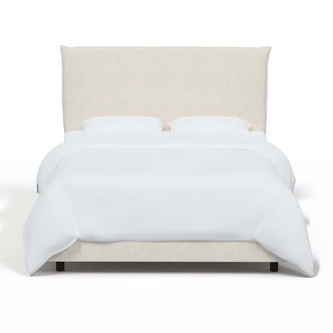 Bernhardt Highland Park Upholstered Standard Bed | Birch Lane Off White Upholstered Bed, Poolside Furniture, Bed Metal, Wall Decor Storage, Headboard Cover, Wingback Bed, Standard Bed, Padded Headboard, Upholstered Bed Frame