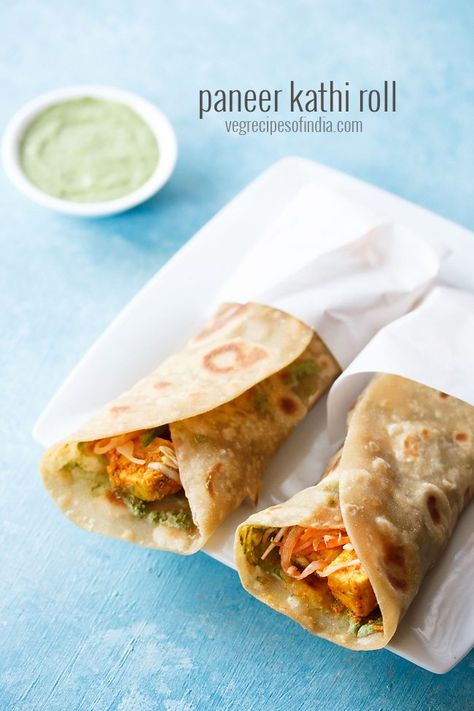 paneer kathi roll recipe, paneer tikka wrap recipe Indian Wraps Recipe, Paneer Kathi Roll Recipe, Kathi Roll Vegetarian, Indian Sabji, Paneer Wrap, Kathi Roll Recipe, Paneer Roll, Paneer Kathi Roll, Kathi Roll