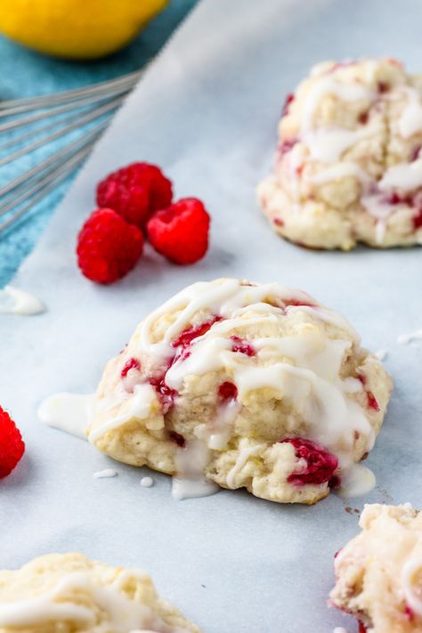 Raspberry Lemon Drop Biscuits | Baked in AZ Raspberry Lemon Drop, Breakfast Scones, Drop Scones, Lemon Drop Cookies, Special Breakfast, Raspberry Tea, Drop Biscuits, Tea Biscuits, Biscuit Bake