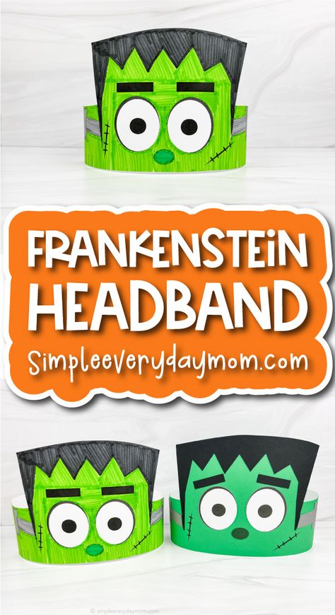 Halloween Headband Craft, Halloween Hat Craft, Halloween Hats Diy, Frankenstein Craft, Kindergarten Craft Activities, Mummy Crafts, Preschool Crafts Fall, Halloween Crafts Preschool, Headband Crafts