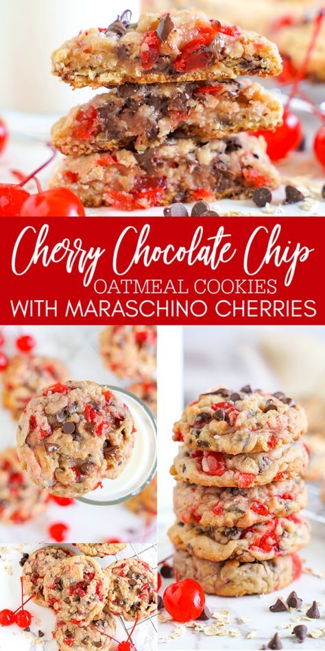 <p>The+Best+Cherry+Chocolate+Chip+Cookies+Recipe+with+Maraschino+Cherries!+Easy+Soft+and+chewy+Cherry+Oatmeal+Chocolate+Chip+Cookies!</p> Cherry Chocolate Oatmeal Cookies, Marishino Cherry Chocolate Chip Cookies, Oatmeal Cherry Cookies, Cherry Almond Cookies, Maraschino Cherries Recipes, Cherry Chocolate Chip Cookies, Marachino Cherries, Cherry Oatmeal Cookies, Cherry Oatmeal