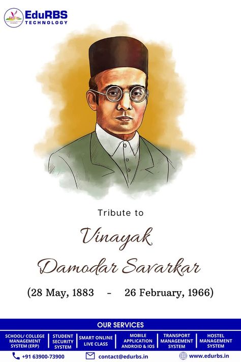 Tribute to Vinayak Damodar Savarkar (28 May, 1883 - 26 February, 1966) Indian Freedom Fighters, Erp System, Freedom Fighters, Editing Background, Birthday Wishes, Poster Design, Projects To Try