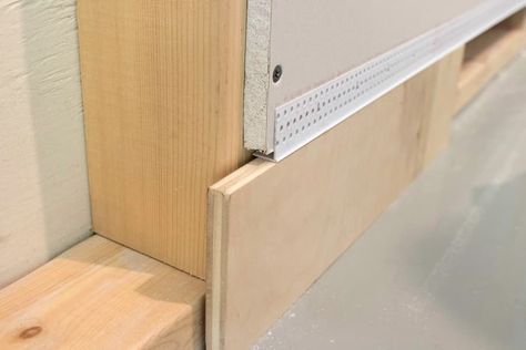 Create Flush Baseboards with Architectural L Bead | Trim-Tex | Drywall Solutions Vinyl Corner, Trim Tex, How To Install Baseboards, Modern Baseboards, Drywall Finishing, Baseboard Trim, Floor Trim, Base Trim, Flush Doors