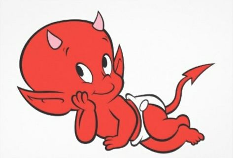 Hot Stuff The Little Devil Tattoo, Baby Devil Tattoo, Hot Stuff Devil Tattoo, Hot Stuff Devil, Hot Stuff The Little Devil, Character Tattoo Ideas, Devil Cartoon, Angel Cartoon, Devil Tattoo