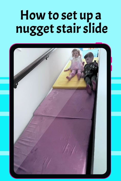 Want to set up a nugget stair slide? Here is the easiest way – including tips on how many nuggets you need and which way to flip them for best success! Nugget Stair Slide, Stair Slide, Couch Ideas, Kids Couch, Reading Corner, Cozy Reading Nook, How To Set Up, Play Activities, Educational Games