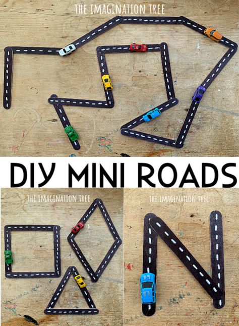 Make a gorgeous DIY mini roads set for encouraging fine and gross motor development, building shapes, letters of the alphabet and hours of imaginative play on the go too! Perfect as an easy homemade gift idea, and even more brilliant when paired with a vehicle related story book. Let’s make a DIY mini roads set!...Read More » Transportation Preschool Activities, Transportation Activities, Imagination Tree, Transportation Preschool, Easy Homemade Gifts, Busy Boxes, Transportation Theme, Creative Curriculum, Invitation To Play