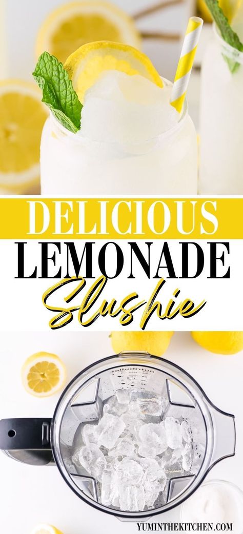 Homemade Frozen Lemonade, Minute Maid Frozen Lemonade Recipe, Lemon Slushie Recipe, Frozen Lemonade Recipe, Lemonade Slushie Recipe, Lemonade Slushie, Summer Drink Recipe, Lemonade Slushies, Lemonade Smoothie