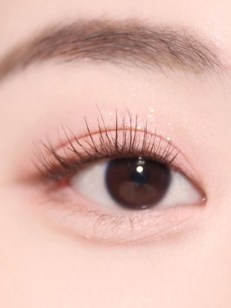 natural Korean eye makeup look Light Makeup Natural Simple, Simple Neutral Eye Makeup, Eye Simple Makeup, Korean Eye Makeup Look, Light Makeup Natural, Makeup Look For Beginners, Korean Eyeliner, Korean Eye, Neutral Eye Makeup