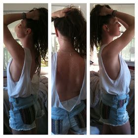 love always: DIY backless shirt Diy Open Back Shirt, Diy Backless Top, Diy Backless Shirt, Diy Backless, Cut Tshirt Diy, T Shirt Hacks, Backless Shirt, Shirt Tutorial, Backless Tank Top