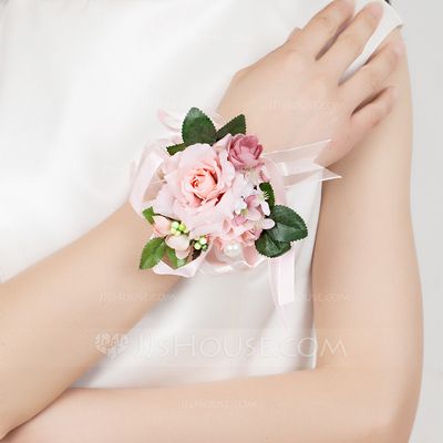 Wrist Corsage Free-Form Wedding Party Satin Cotton Pink 3.15 Prom Corsage Pink, Corsage And Boutonniere, Special Event Dresses, Corsage Prom, Prom Flowers, Flower Corsage, Corsage Wedding, Wrist Corsage, Wedding Item