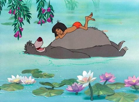 Jungle Book's Mowgli and Baloo via www.Facebook.com/Disney Jungle Book Disney, Disney Drawings Sketches, The Jungle Book, Disney Wall, Disney Vintage, Walt Disney Animation, Walt Disney Animation Studios, Disney Music, Old Disney