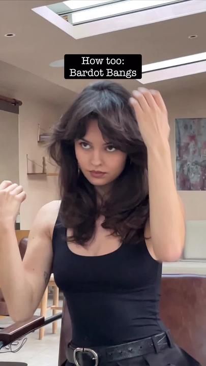 The Hair Bros on TikTok Bridget Bardot Bangs Long Hair, Bridgette Bardot Bangs, Bridget Bardot Hair Tutorial, Bridget Bardot Haircut, Bardot Bangs Long Hair, The Hair Bros, Bardot Bangs Short Hair, Bardot Shag, Bridgette Bardot Hair