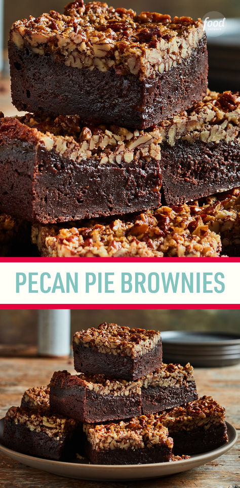 Brownie Types, Pecan Pie Brownies Recipe, Brownie Pecan Pie, Pecan Pie Brownies, Pecan Brownies, Sunflower Cupcakes, Pie Brownies, Heavenly Recipes, Best Chocolate Desserts