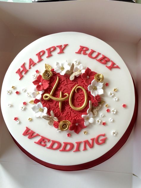 Ruby Anniversary Wedding Cake Ruby Cake 40th Anniversary, Ruby Anniversary Party Ideas Decoration, Ruby Anniversary Cake, Ruby Wedding Anniversary Cake, Walmart Wedding Cake, Anniversary Wedding Cake, 40th Wedding Anniversary Cake, Marriage Anniversary Cake, Ruby Cake