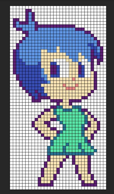 Pixel Art Inside Out, Disney Crochet Patterns, Easy Pixel Art, Pixel Art Templates, Pixel Drawing, Graph Paper Art, Pix Art, Easy Paper Crafts Diy, Pixel Image